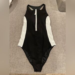 NWT Black and White Fabletics One Piece Swimsuit